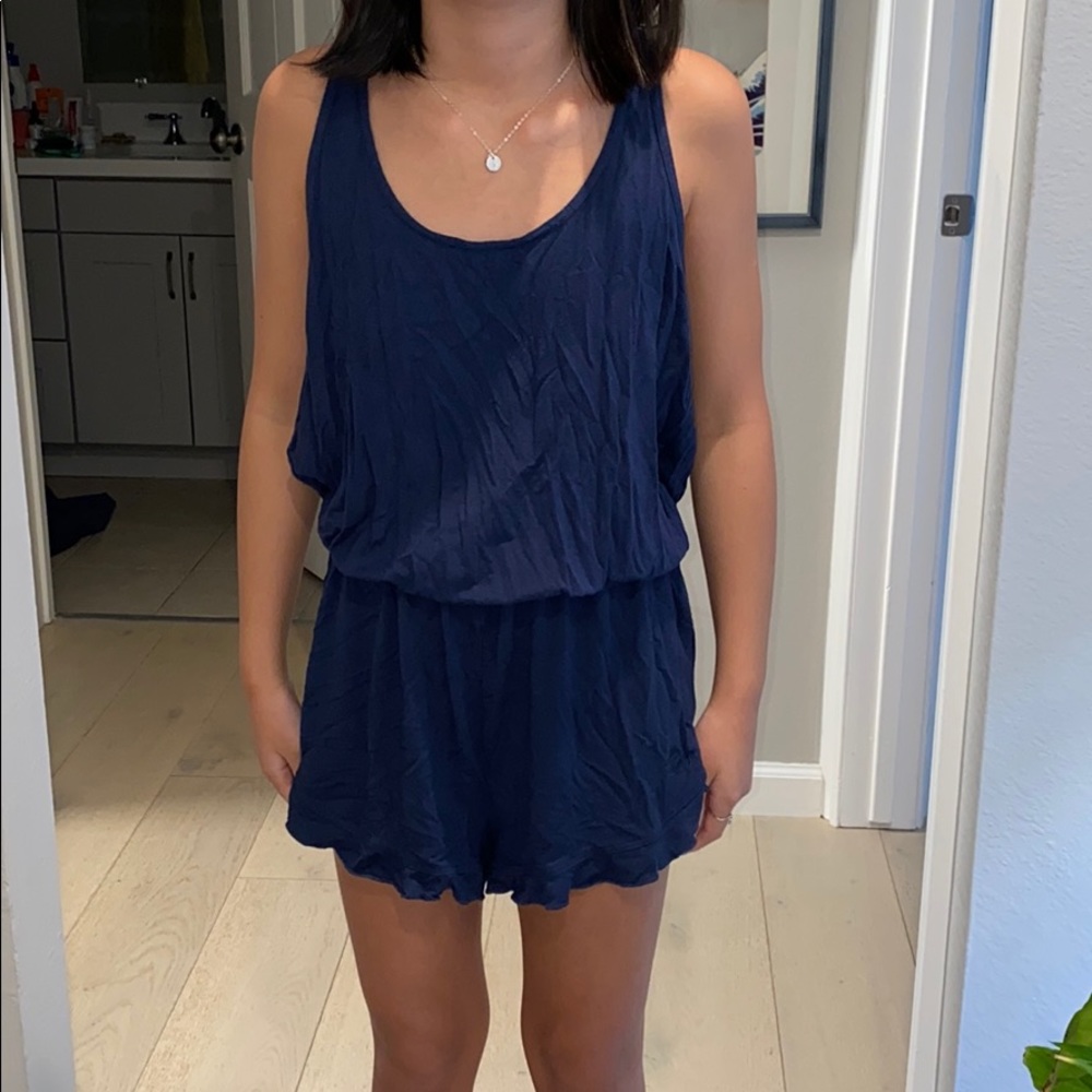navy blue hollister romper